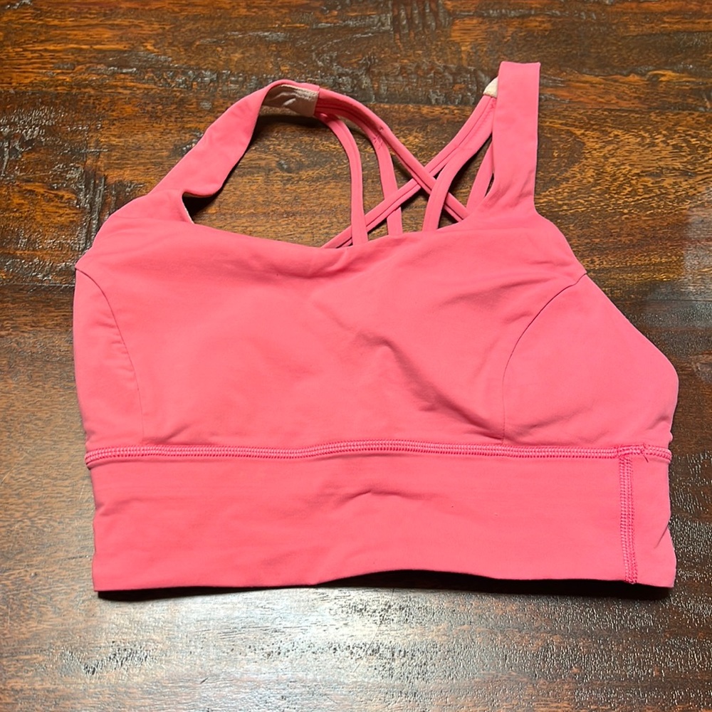 Women Lululemon bubblegum Pink sports bra cross back size 4
